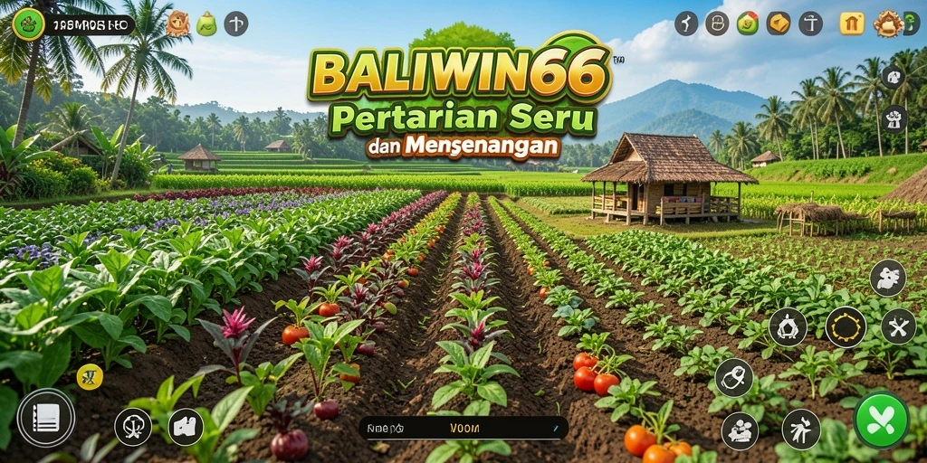 Tampilan gameplay seru dalam BALIWIN66 saat bertani dan merawat tanaman.