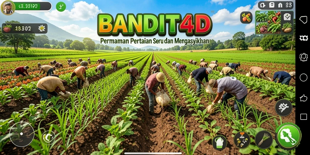 Tampilan gameplay menarik di BANDIT4D dengan suasana pertanian.