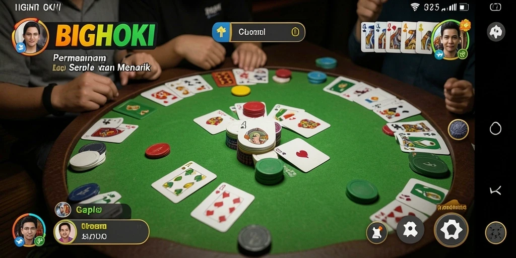 Screenshot BIGHOKI menampilkan aksi seru saat bermain Gaple.