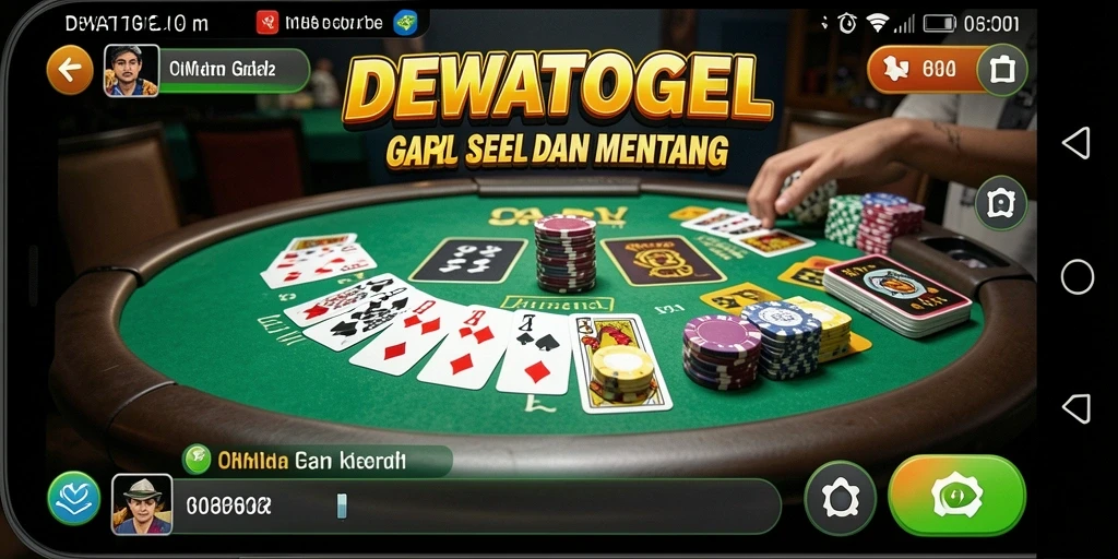 Tampilan gameplay seru dalam DEWATOGEL saat bermain Gaple.