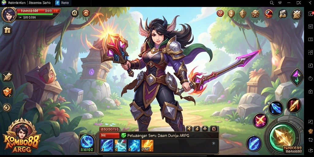 Tampilan gameplay dengan pertarungan seru dan aksi mendebarkan di KOMBO88.