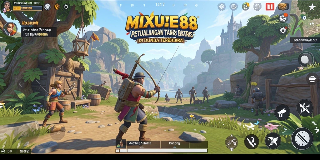 Screenshot gameplay MIXUE88 yang menampilkan ekspolorasi dunia terbuka.