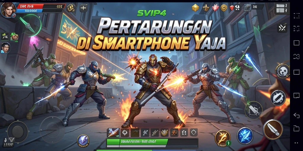 Screenshot SVIP4 menampilkan pertarungan seru antara karakter dengan efek visual yang menawan.